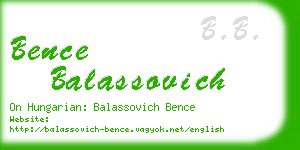 bence balassovich business card